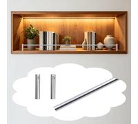 Barandilla para Estantes Barra de Protección de Aluminio para Gabinetes de Cocina, Barra Frontal Decorativa para Estantes (negro, Dorado y Plateado)(Silver A,19in(48cm))