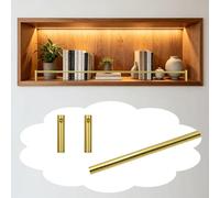 Barandilla para Estantes Barra de Protección de Aluminio para Gabinetes de Cocina, Barra Frontal Decorativa para Estantes (negro, Dorado y Plateado)(Gold A,9in(23cm))