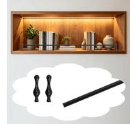 Barandilla para Estantes Barra de Protección de Aluminio para Gabinetes de Cocina, Barra Frontal Decorativa para Estantes (negro, Dorado y Plateado)(Black C,12in(30cm))