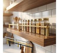 Barandilla para Estantes de Aluminio, Barandilla Anticaídas para Estante | Riel Decorativo con Postes y Tornillos para Estante Flotante, Cocina y Vinoteca(Silver Sphere,36in/91.4cm)
