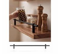 Barandilla para estantes, Paquete de 2 a 10 Protectores de Bordes Decorativos para estantes, Barras y husillos de riel de galería de Aluminio Negro de 14 a 42 Pulgadas, Juego de barandilla d