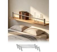 Barandilla para Estantes Set da 3 Ferramenta per Parapetto di Scaffale in Metallo, Recinzione Anteriore Versatile per Scaffale Galleggiante nell' Ingresso, Recinto(50cm/19.7in)
