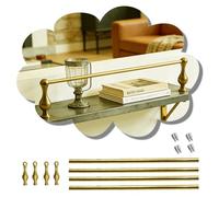 Barandilla para Estantes Set de 4 Rieles Galería para Estantes, Bibliotecas Personalizadas, para Vino, Protección Antivuelco para Organización del Hogar, Barra Larga(Gold,78in/198cm)