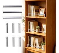 Barandilla para Estantes Set Decorativo de 3 Vallas Metálicas Reforzadas para Estantes, Barandillas de Aluminio para Estantes de Madera o Tipo Galería(Silver,34in(86cm))