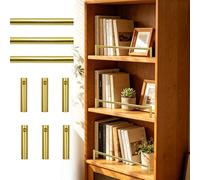 Barandilla para Estantes Set Decorativo de 3 Vallas Metálicas Reforzadas para Estantes, Barandillas de Aluminio para Estantes de Madera o Tipo Galería(Gold,39in(99cm))