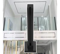 Barandilla para interiores con poste cuadrado de 100 cm, poste de extremo negro para piscinas, pasillos y escaleras, paneles negros mate, sistema de barandilla segura de grado comercial