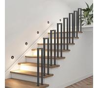 Barandilla para personal de hotel, barandilla de seguridad en forma de U de tubo cuadrado negro para entradas de cocina, escalones de lavandería, escaleras de muelle de carga