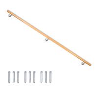 Barandilla Pasamanos Baranda Balustrada para Pared Escalera Madera de Haya 50-230 cm V2Aox, VA-hlaufbuche-Länge:200 cm