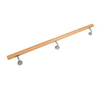 Barandilla Pasamanos Baranda Balustrada para Pared Escalera Madera de Haya 50-230 cm V2Aox, VA-hlaufbuche-Länge:180 cm
