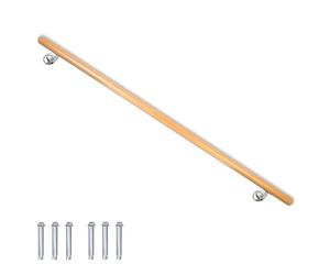 Barandilla Pasamanos Baranda Balustrada para Pared Escalera Madera de Haya 50-230 cm V2Aox, VA-hlaufbuche-Länge:120 cm