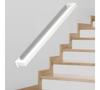 Barandilla - pasamanos para escaleras interiores - pasamanos para escaleras, 30 cm, color blanco, pasamanos para escaleras, exteriores/interiores de acero inoxidable (blanco, 30 cm)
