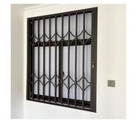 Barandilla plegable de aluminio para ventana, barras de seguridad con cerradura para protección contra robos, ventanas grises