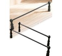 Barandilla Protectora de Estante de Metal, Valla anticaída for estantería, Zapatero y Armario de Cocina, Barrera de Seguridad y recinto de Borde de exhibición, 2 uds.(Black,51cm/20.1in)