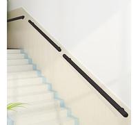 Barandilla redonda negra de acero inoxidable para interiores y exteriores, barra de soporte de baño de 600 cm de longitud, solución de seguridad duradera y elegante para escaleras y pasillos