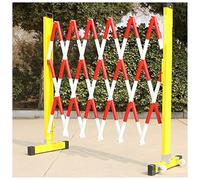 Barandilla retráctil para tráfico, valla de seguridad móvil, barrera eléctrica plegable para control de multitudes y gestión del tráfico, 700 cm, sistema de advertencia de seguridad rojo y blanco