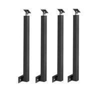 Barandillas ajustables de hierro negro para uso en interiores, juego de 4 con soportes para escaleras y pasillos, perfectas para edificios comerciales y soluciones de seguridad