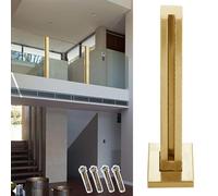Barandillas de cristal, Columna de balaustrada vidrio acero inoxidable, kit sistema barandilla for cerca interior, soporte for paneles alta resistencia(Gold end Post,70cm(27 1/2"))
