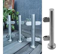Barandillas de cristal, Kit de herrajes for barandillas terraza, paneles balaustrada vidrio, pilar, cerca acero inoxidable moderna, poste vertical(Silver end Post,150cm(59"))