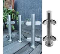 Barandillas de cristal, Kit de herrajes for barandillas terraza, paneles balaustrada vidrio, pilar, cerca acero inoxidable moderna, poste vertical(Silver corner Post,145cm(57.1"))