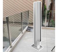 Barandillas de cristal, Poste de barandilla vidrio for exteriores, sistema for terraza comercial(Brushed end Post,70cm(27 1/2"))