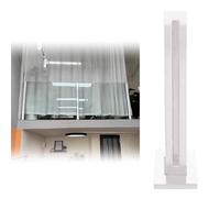 Barandillas de cristal, Poste de barandilla vidrio for pasillo, cerca, montaje en piso, conector panel balaustrada, abrazadera con kit completo(Color Gray,100cm(39 3/8"))