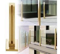 Barandillas de cristal, Poste de cerca balaustrada vidrio metálico, soportes paneles for terraza, balcón, porche, pasamanos escalera(Gold end Post,125cm(49 1/4"))