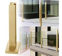 Barandillas de cristal, Poste de cerca balaustrada vidrio metálico, soportes paneles for terraza, balcón, porche, pasamanos escalera(Gold mid Post,115cm(45 1/4"))