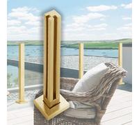 Barandillas de cristal, Postes de barandilla vidrio con abrazadera y kit completo, sistema terraza acero inoxidable 304 for porche(Gold corner Post,75cm(29 1/2"))