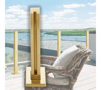 Barandillas de cristal, Postes de barandilla vidrio con abrazadera y kit completo, sistema terraza acero inoxidable 304 for porche(Gold end Post,70cm(27 1/2"))