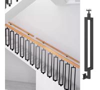 Barandillas De Escalera con Soporte Metálico Ajustable A 180°, Barandillas Industriales De Hierro Forjado para Remodelación De Barandillas De Casas, Terrazas Y Escaleras(Side Mount,75cm(29.5"))