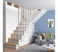 Barandillas de Escalera para escalones de hormigón o Madera, pasamanos Lateral de Metal Blanco para escalones, barandillas de transición de Tubo Cuadrado.(95cm)