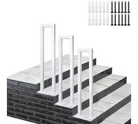 Barandillas de escalera para exteriores, de hierro forjado, diseño de piquete, barandilla de seguridad para escalones, instalación de montaje en suelo