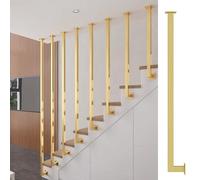 Barandillas de escaleras interiores, suelos dorados interiores a techos con barandillas de escaleras, áticos, villas, barandillas modernas en forma de l en jardines, barandillas sólidas de hierro forj