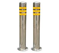 Barandillas de estacionamiento, bolardos de Seguridad, Postes demarcadores de tráfico, Conos de estacionamiento de Acero Inoxidable (Paquete de 2), Postes de estacionamie,Silver-600x89mm/23x3.5in