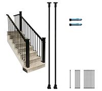 Barandillas de hierro Deckorators for escaleras, lofts, villas y balcones. Se pueden cortar(2pack,Black Post 150cm/59in)