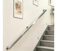 Barandillas de pared para escaleras, barandilla de escalera de metal plateado de 5ft/6ft/10ft/14ft/15ft, pasamanos de tubo cuadrado para escalones interiores y exteriores(1m)