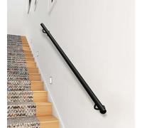 Barandillas modernas para escaleras 1 2 3 4 5 6metros barandilla de hierro forjado para interiores exteriores, barra de soporte para barandilla redonda con fijación a la pared(250cm)