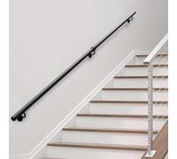 Barandillas modernas para escaleras 1m 1.5m 2m 3.6m 4m 5m barandillas antideslizantes barra de sujeción de tubo redondo barra de seguridad de metal negro para montaje en pared(600cm)