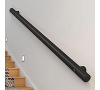 Barandillas modernas para escaleras - 3m/3.5m/4m/4.5m - Negro mate, pasamanos para escaleras de metal de acero inoxidable para montaje en pared para escalones de interior y exterior - Kit completo ( S