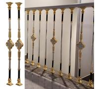 Barandillas para escaleras, Pasamanos de escalera 95 cm altura, poste decorativo for valla interior con tornillos(Style 2,2 PCS)