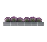 BaraSh Arriate de jardín de Acero galvanizado Gris 480x80x45 cm Jardineria Accesorios Huerto Vertical