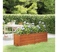 BaraSh Arriate Oxidado de Acero corten 160x40x45 cm Arriate Jardín Patio Balcón Terraza Exterior de Acero Corten Oxidado