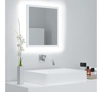 BaraSh Espejo de baño LED acrílico Blanco 40x8,5x37 cm Espejo baño con luz Espejo de baño Espejo luz baño Espejo baño luz