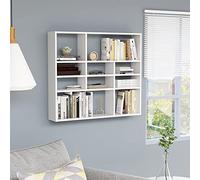 BaraSh Estantería de Pared Flotante en Madera Contrachapada Blanco 90x16x78 cm para Colgar y Decorar