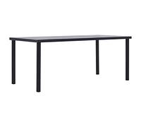 BaraSh Mesa de Comedor de MDF Negro y Gris hormigón 200x100x75 cm Mesa Comedor mesas de Cocina Mesa de Salon mesas de Comedor