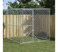 BaraSh Perrera de Exterior Acero galvanizado Plateado 2x2x2 m Jaula Perro Grande Casa Perro Exterior