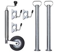 BaraSh Rueda Jockey de Remolque con 2 Soportes 1 Abrazadera Dividida Soporte para Ruedas