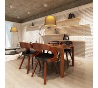 BaraSh Sillas de Comedor 4 uds Madera Curvada Piel sintética marrón Sillas Cocina Pack 4
