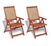 BaraSh Sillas Plegables de jardín 2 uds sillas Jardin Exterior Silla terraza Exterior Sillon reclinable Jardin Silla de Jardin Madera Maciza Acacia marrón