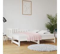 BaraSh Sofá Cama extraíble Dormitorio Cama Extensible Divan Cama Madera Maciza de Pino Blanco 2X(90x200) cm 820742